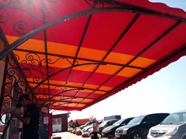 навес из акриловой ткани 