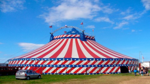 ПВХ ткань для ангаров цирков шапито